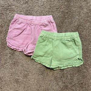 🌼5/$10🌼Never Worn Cat & Jack Light Purple & Light Green Ruffle Hem Shorts 3t